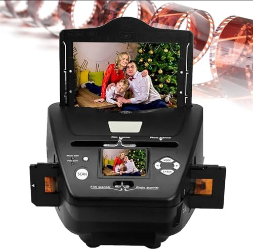 Scanner Fotografico per Diapositive di Pellicola con Schermo LCD da 2,4, Conversione di Negativi a Colori e Bianco e Nero da 35 Mm/135 Diapositive e Pellicole Negative, Foto