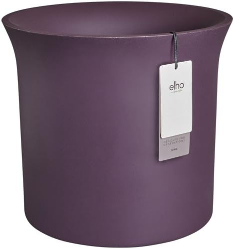 Elho June Tulip 40 - Vaso per Interno e esterno - 100% Plastica Riciclata - Ø 39 x H 39 cm - Viola/Vintage Prugna