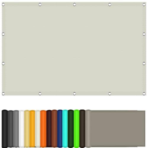 Voile d'ombrage Rectangulaire Imperméable Toile Ombrage 150 x 220 cm Protection Solaire Voiles Ombrages Rectangulaire Bâche Dombrages avec Oeillets et Cordons pour Extérieur Toit, Blanc cassé