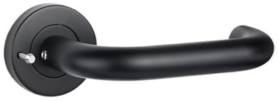 2 Pack Door Handles, Internal Lever Handle, Internal Door Handles with a Standard Latch, Mortice or Bathroom Lock for Bathroom(Style D stainless steel-Black)