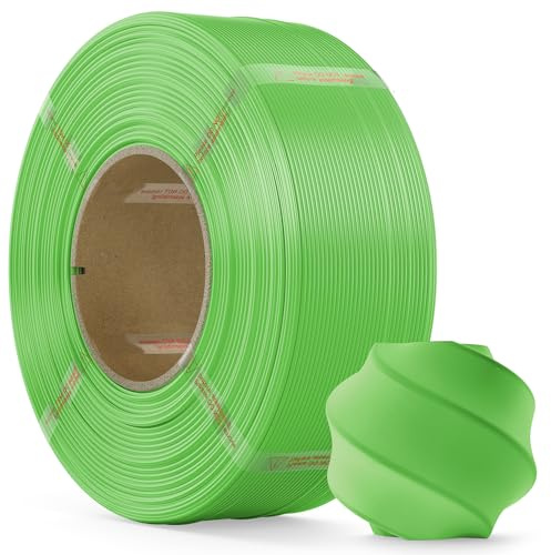 MarsWork Filamento PLA 1,75 mm, Refill Filamento Stampante 3D, Precisione Dimensionale 1.75 +/- 0.02mm Compatibile con la Bobina Riutilizzabile di Bambu Lab, 1kg Verde Erba