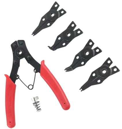 Zenlir Juego de alicates 4 en 1 para Anillos de retención, Pinzas combinadas para Anillos de Seguridad, alicates para Quitar Anillos internos y externos.