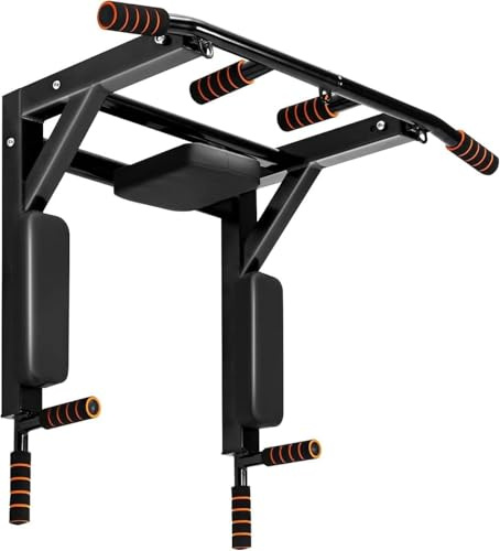 Klimmzugstange Wand Robuste Metall Pull-Up Bar mit Schaumstoffgriffen, Belastbar bis 200 kg (93x72x62 cm) Ergonomische Klimmzugstange für Heimtraining, Schwarz