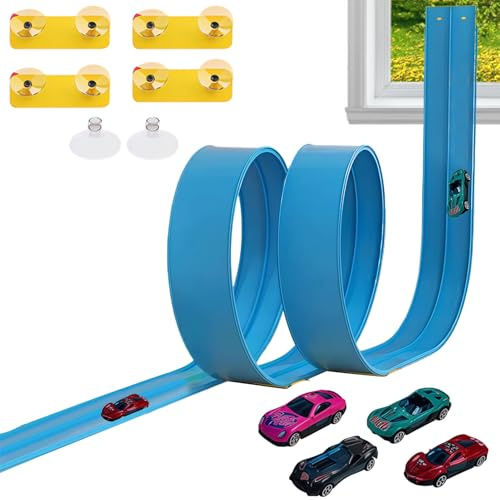 Yuemeuy Pista Flexible de Coches - Juego De Carreras Infantil De 4.5 Metros | Juego Interactivo para Niños Y Niñas Interior Hogar Guardería Aula