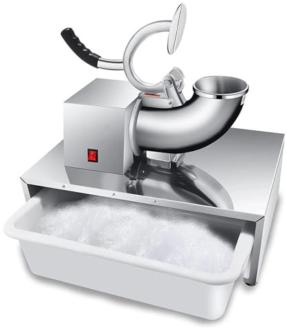 ZIJINGY Macchina for Ghiaccio tritato in Scaglie di Acciaio Inossidabile, Macchina for Commerciale da 220 libbre/Ora, for a Forma Cono Neve, for in for Snack Ristorante(220v)