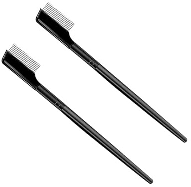 Anneome Lot de Peignes à Sourcils Noir, Dents Denses, Séparateur de Cils en Acier Inoxydable, Outil de Soin des Sourcils 2 Pièces