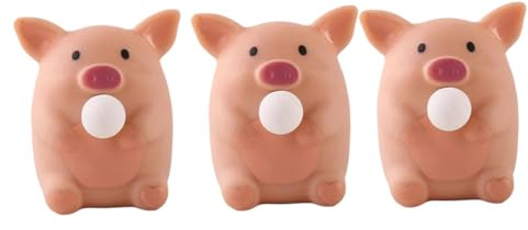CHICAMPERA 3 Stück Niedliche Schweine Quetschspielzeuge Stressabbauendes Fidget Spielzeug Rückprallendes Anti Angst Spielzeug Für Kinder Und Erwachsene Geschenk Schreibtischdeko