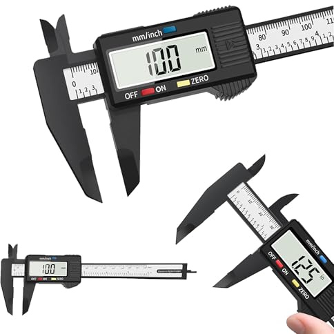 Digital Vernier Caliper, 150mm 6 Inch,Large LCD Display | Inch/Metric Conversion, 24 Cm Stainless Steel Ruler, Precision Depth Gauge,DIY, Jewelry, Woodworking & Household