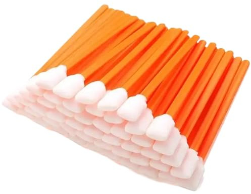 AXRMLVRD Tampons d'imprimante nettoyant pour Toner DTF, éponge de Nettoyage pour tête d'impression, collecteur de poussière, Kit de bâtons, Outil de bâton, Tampon de Nettoyage à solvant(50pcs Orange)