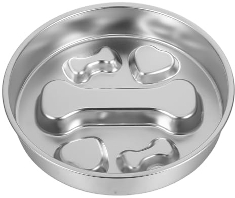 COLLBATH Rutschfester Edelstahl Slow Feeder Napf mit Anti-Schling Funktion für Welpen und Hunde Metall Leckplatte für Langsames Fressen und Gesündere Verdauung Futter- und Wassernapf für