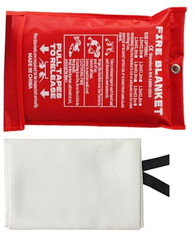 Cobija cuadrada de 1,2/5/8/2 m para supresión de emergencias y supervivencia, manta ignífuga de fibra de vidrio