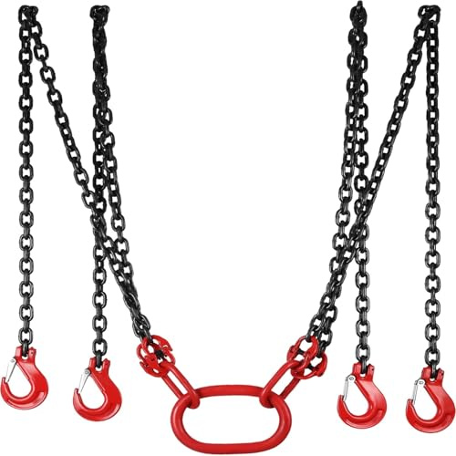 Montacargas eléctrico Polipasto Eléctrico Eslinga de cadena elevación, elevadores 5 toneladas, 1, M, 3M, 4M X 5/16 pulgadas, resistentes con ganchos grado 4 patas y ajustador acero aleación G80