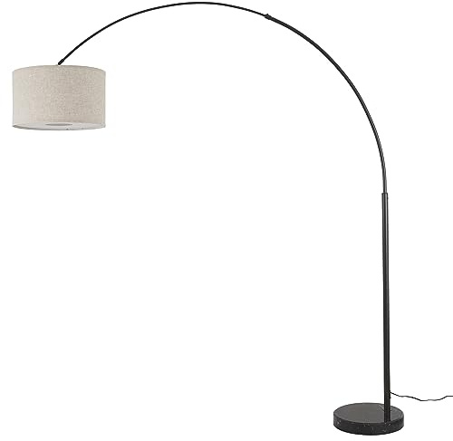 Major-Q Modern Arcing Floor Lamp - Tall Stand Up Arching Drum Shade - Large Contemporary Floor Lamp for Dining Rooms and Bedrooms - Corner Lamp for Office Lighting and Home Decor