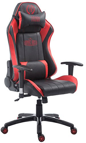 CLP Racing Gaming Bürostuhl Shift XL Mit Kunstlederbezug l Gamingstuhl Mit Leichtlaufrollen l Höhenverstellbarer Drehstuhl, Farbe:schwarz/rot, Fußablage:ohne Fußablage