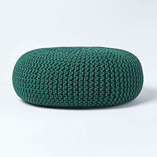 Homescapes – Pouf grande rotondo intrecciato in maglia