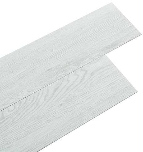 INMOZATA 36Pcs Self-Adhesive PVC Flooring Planks Floorboard Planks Waterproof Floor Stickers for Kitchen Bathroom Home Floor Tile (Light Grey)