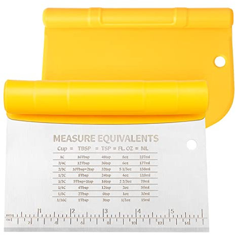 Asdirne Teigschaber, Kunststoff-Teigausstecher, Sch¡§1sselschaber Teig-Brotschneid, 6 Zoll, Gelb?-