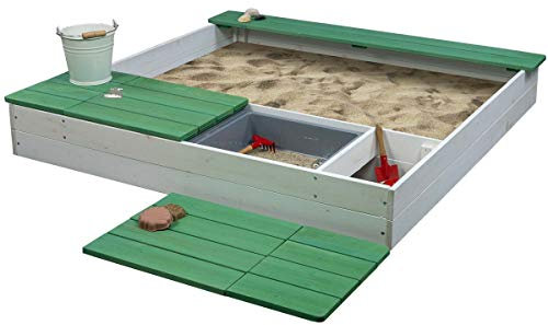 Meppi Sandkasten Laboe Weiss/grün