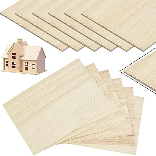 MFCGHXR 12 Stück Sperrholzplatte, 200 * 100 * 2 mm Lindensperrholz Holz Platten, dünnes Balsaholz, Modellbau,dünnes Paulownia-Holzstückbrett, geeignet für DIY-Holzmuster-Bastelmuster,Holzhandwerk