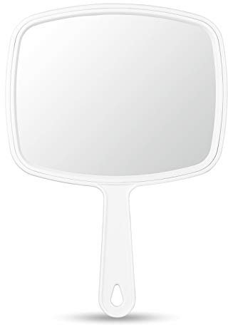 OMIRO Handspiegel, Handspiegel mit Griff, Union Jack Weiß