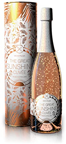 Michi Palma | The Great Sunshine Cuvée Rosé Extra Dry (1 x 0.75 l) | Mit 23 Karat reinem Blattgold und edler Geschenkverpackung | Goldene Geschenkidee