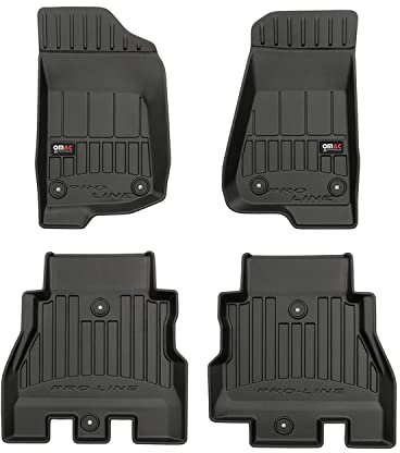 OMAC Gummi Fußmatten kompatibel mit Jeep Wrangler 2018-2025 Premium TPE Automatten 4tlg