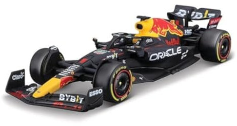 Bburago F1 Red Bull RB18 (2022): Modellauto im Maßstab 1:43, #1 Max Verstappen, Windowbox, blau (18-38061V)