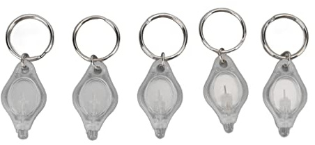 5 STÜCKE Mini LED Schlüsselanhänger Taschenlampe Tragbare Schlüsselring Taschenlampe Finger Lampe Ultra Hell für Schmuck Erkennung Partys Jubeln Neuheit Spielzeug (Weißes