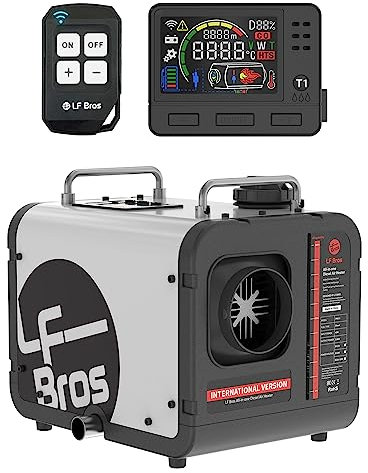 LF Bros 5 kW Dieselheizung -12V/24V/220-240V Standheizung Diesel - Diesel Lufterhitzer mit Fernbedienung und LCD-Display-Schnelles Aufheizen für Garage Camping Wohnmobil(Weiß)