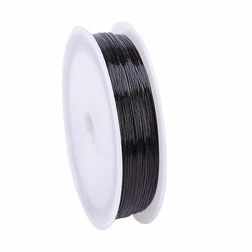 SHTGOI Kupferdraht 0.5mm Metalldraht Basteldraht Dünn 40m/Rolle Kupferdrahtrolle Schmuckdraht Perlendraht Lackierter Draht zum Basteln für Schmuckherstellung,Blumenkunst,Perlenarbeiten Schwarz