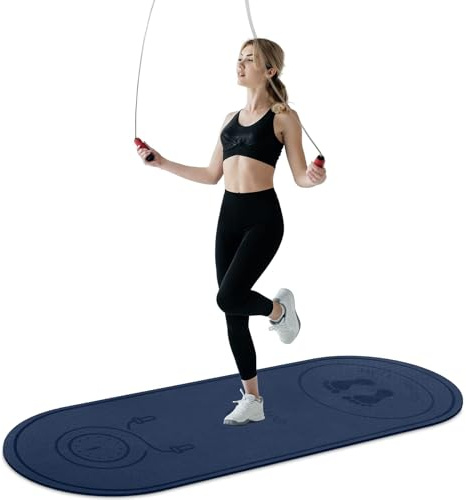 dofopo Springseilmatte, 180,3 x 61 cm, groß, rutschfest, für drinnen und draußen, Fitnessmatte, hochdichte Workout-Matte, Stoßdämpfung für Zuhause, Fitnessstudio, Bodenbelag, Beton, Springseil