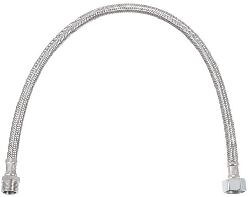 QUARKZMAN 20 Zoll langer Wasserhahn-Zulaufschlauch, G1/2 weibliches Kompressionsgewinde x G3/8 männlicher gerader Gewindeanschluss, 304 Edelstahl-Wasserzulaufschlauch