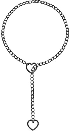 Eigso Punk Gothic Halsband Ketten Herz PU Leder Legierung mit Verschluss Halskette für Damen Herren