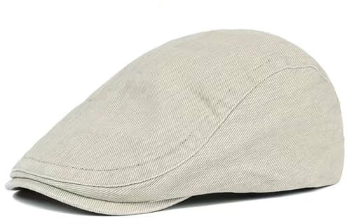 KeepSa Baumwolle Herren Newsboy Schiebermütze Flatcap Tellermütze Schlägermütze Gatsby Ivy Barett Cap Sommer Atmungsaktiv Verstellbare Vintage Cabbie Cap 57-61CM