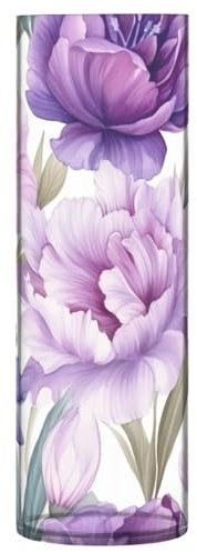 SKYSHU Tulipano, vaso cilindrico in plastica per bouquet di piante, 1 pezzo, infrangibile, alto, trasparente, per centrotavola per matrimoni, casa, scuola, ufficio, 30 x 9 cm