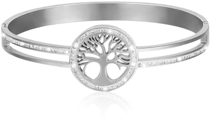 Eigso Edelstahl Baum des Lebens Armband für Frauen Männer Vintage Mode zierlich Charm Box Kette Armband für Frau Mann