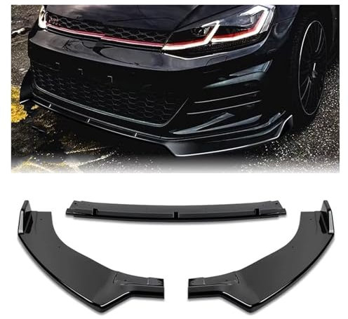 Auto Frontspoiler Lippe Für VW Für Golf 7 7.5 MK7 MK7.5 Für GTI Für GTD R Line Alle Modelle 2012-2020 Spoilerschutz Auto Frontstoßstange Splitter Lip Front Bumper Spoiler Lippe(Glossy Black)