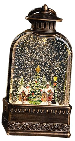Milageto Weihnachtslaterne, Weg-Straßenlaterne, Glitzer-Laterne, tragbare Schneekugel, Weihnachtsnachtlicht für die Gartentischdekoration, Schneehaus