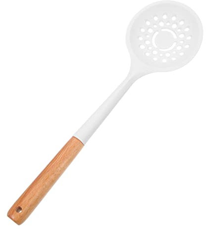 Cabilock Cuchara Coladora De Silicona Resistente Al Calor Para Cocina Con Orificio Para Colgar Multifuncional Para Filtrar y Escurrir Aceite y Agua Utensilio Práctico Para Cocinar y Servir