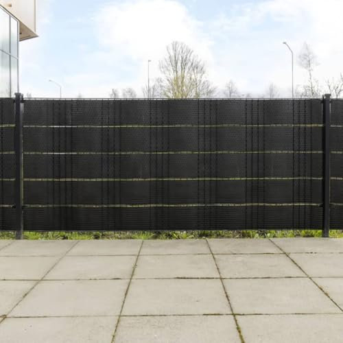 Buzaza Balkon-Sichtschutze 5 STK. Schwarz 255x19 cm Balkonbespannung Sichtschutz FüR Den Garten Sichtschutz Zaun Poly Rattan