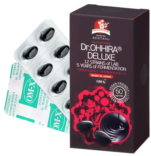 Dr.OHHIRA®Deluxe Probiotika, Postbiotisch, Präbiotisch -Für Darmsanierung kur- Darmkur, Darmflora Aufbau, Darmbakterien-12 Stämme, 5 Jahre Fermentation, 100 Milliarden lebende Bakterien (60 Kapseln)