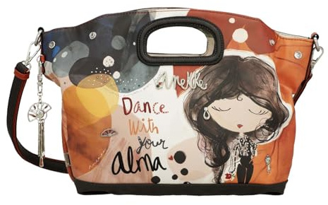 Anekke Kurze Henkeltasche, mittlere Größe, innen gefüttert und verstellbarer Schulterriemen, Maße: 30 x 28 x 13 cm, Zubehör und Accessoires für Damen, Mehrfarbig