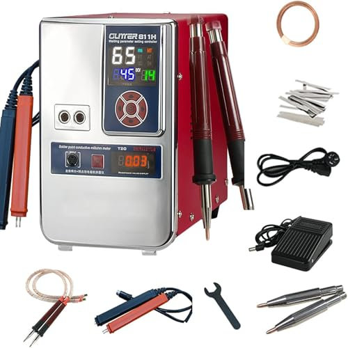 42KW Battery Spot Welder, 0.45mm Portable Capacitor Energy Storage Spot Welding Machine With Spot Welding Pen & Measuring Pen, Mini Portable Spot Welding Equipment
