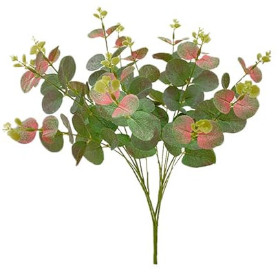 Künstliche grüne Pflanze, künstliche Eukalyptusblätter, Zweige für Hochzeit, Party, Kunstblumenarrangement, Blumenstrauß, Heim- und Gartendekoration