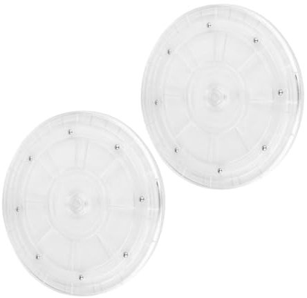 UTHCLO 2pezzi Vassoio Girevole Trasparente Per Cucina Organizer Per Spezie e Decorazioni Design Antiscivolo e Resistente Alla Deformazione