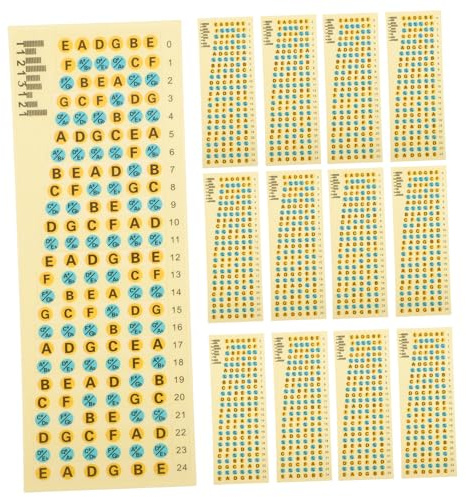 YARNOW Adesivi per Chitarra Folk 20 Pezzi in Pvc Colore Khaki per Principianti, Aiutano a Migliorare L'apprendimento la Pratica della Chitarra