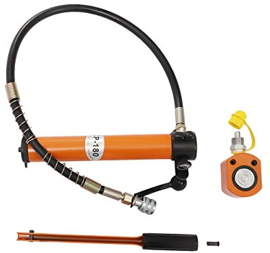 10T Hydraulic Ram Cylinder Jack,Manual Hydraulic Pump Power Kit 350CC Industrial Mini Hydraulic Cylinder Jack,Hydraulic Press Can Be Used Lifting, Bending, Straightening