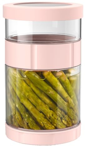 Gurkenglas - Gurkenspender | Lebensmittelbehälter aus Glas mit Sieb | Silikondeckel umkehrbare Glasflasche | Sanduhr-sichere Deckel für Küche Aufbewahrung kopfüber Gurkenglas