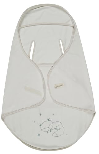 Sterntaler Einschlagdecke Fuchs Filou 80x90cm - kuscheliges Microfleece - mit feiner Stickerei - integrierte Gurtschlitze & Klettverschluss - ideal für Babyschale - Kuscheldecke - ab Geburt, lichtgrau