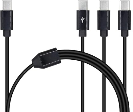 Xilaghy 3 in 1 USB Type C Splitter Cable,USB C Male to 3 USB C Male Data Snyc and Charging Cord,USB C Multi Charging Cable for Cell Phones,Tablets and More(1.6FT/0.5M)